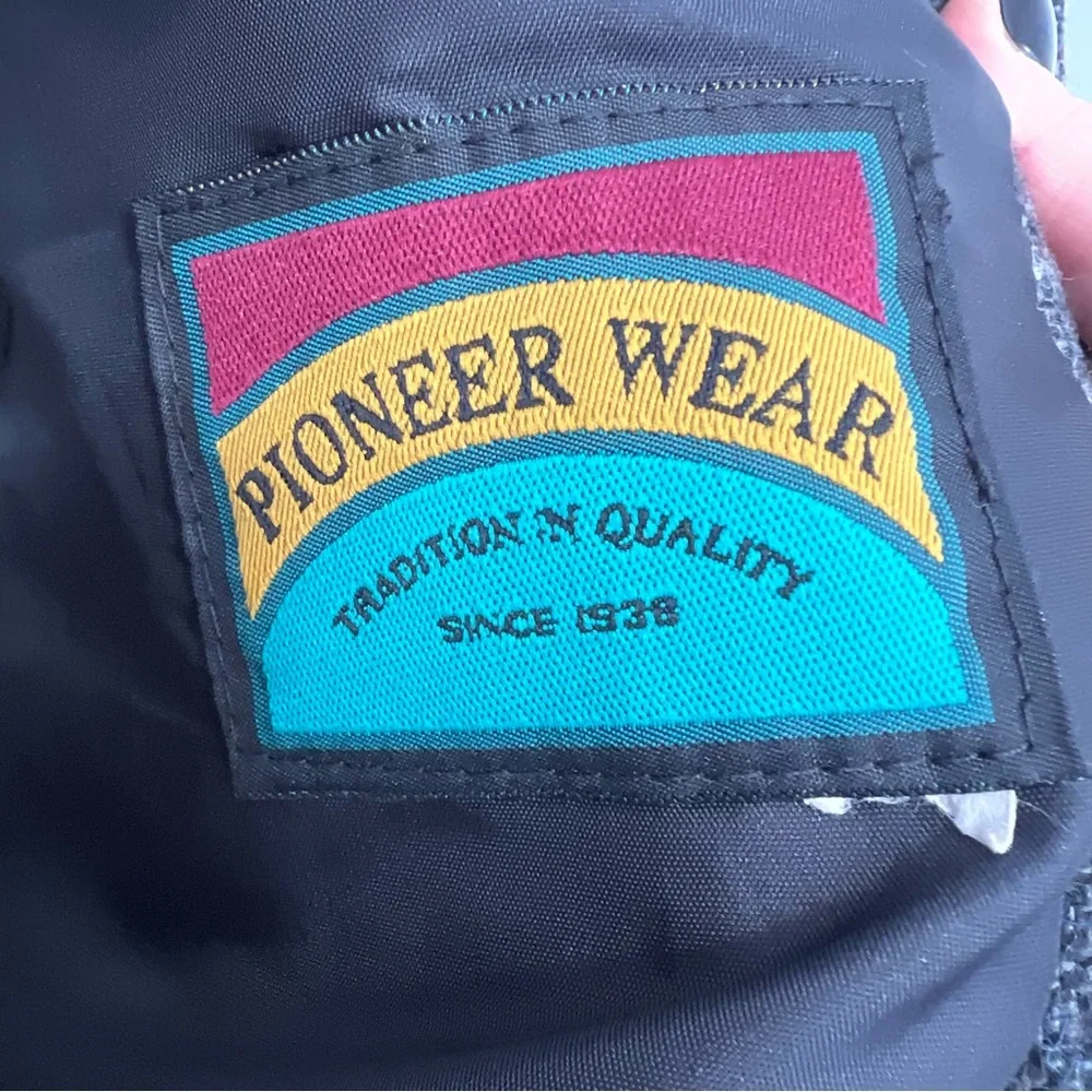 Vintage Pioneer Wear Western Rodeo Tweed Charcoal Men's Blazer Elbow Patches L